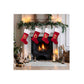 4Pcs Red Flannel Christmas Stocking with Letter Design for Holiday Decor