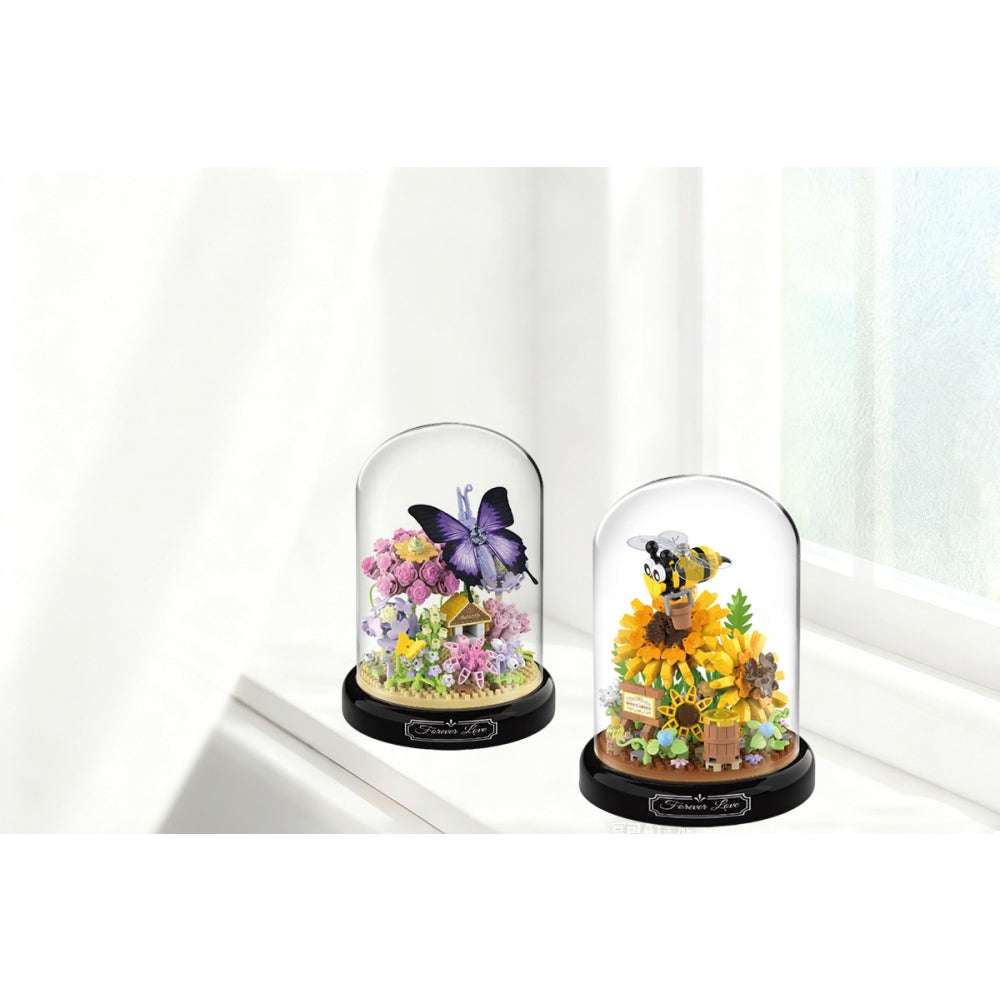 Insect Plant Building Blocks Set with Display Dome