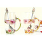 Colorful Flower Glass Teacup with Spoon