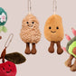 Emotional Support Toy with Expression and Plush Stuffed Vegetable and Fruit Keychain