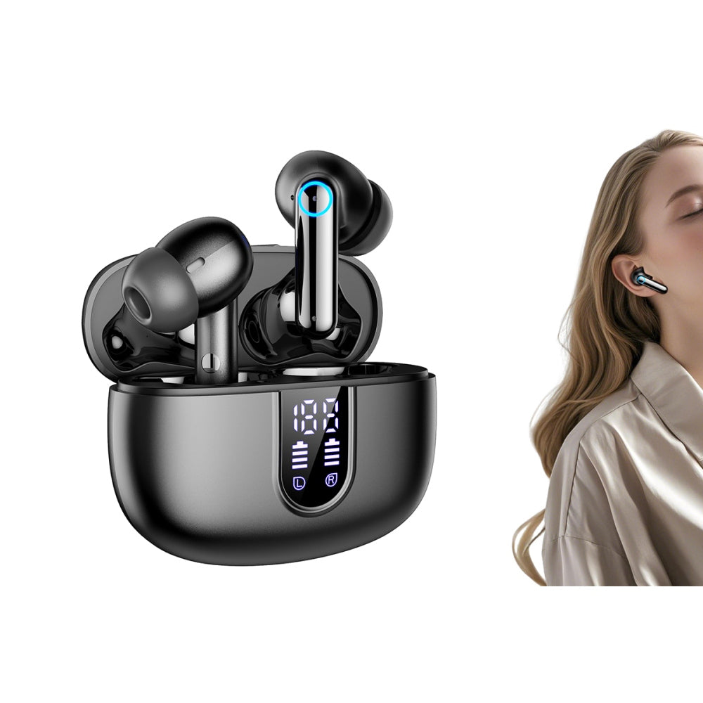 Bluetooth ENC Earphones Wireless Stereo Digital Display Headphones