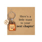 2Pcs Wood Bread Keychain Pendants with Greeting Cards