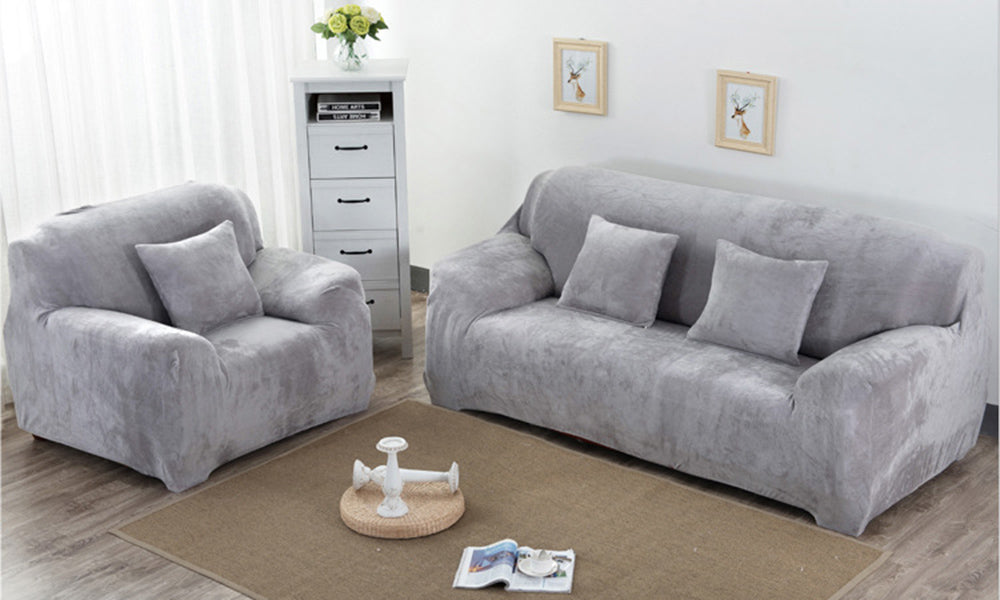 Double Seat Fleeced Spandex Couch Cover