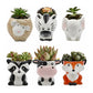 6pcs Cute Animal Shaped Plant Succulent Pots