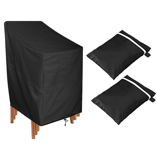 2Pcs Outdoor Garden Furniture Stackable Chair Cover