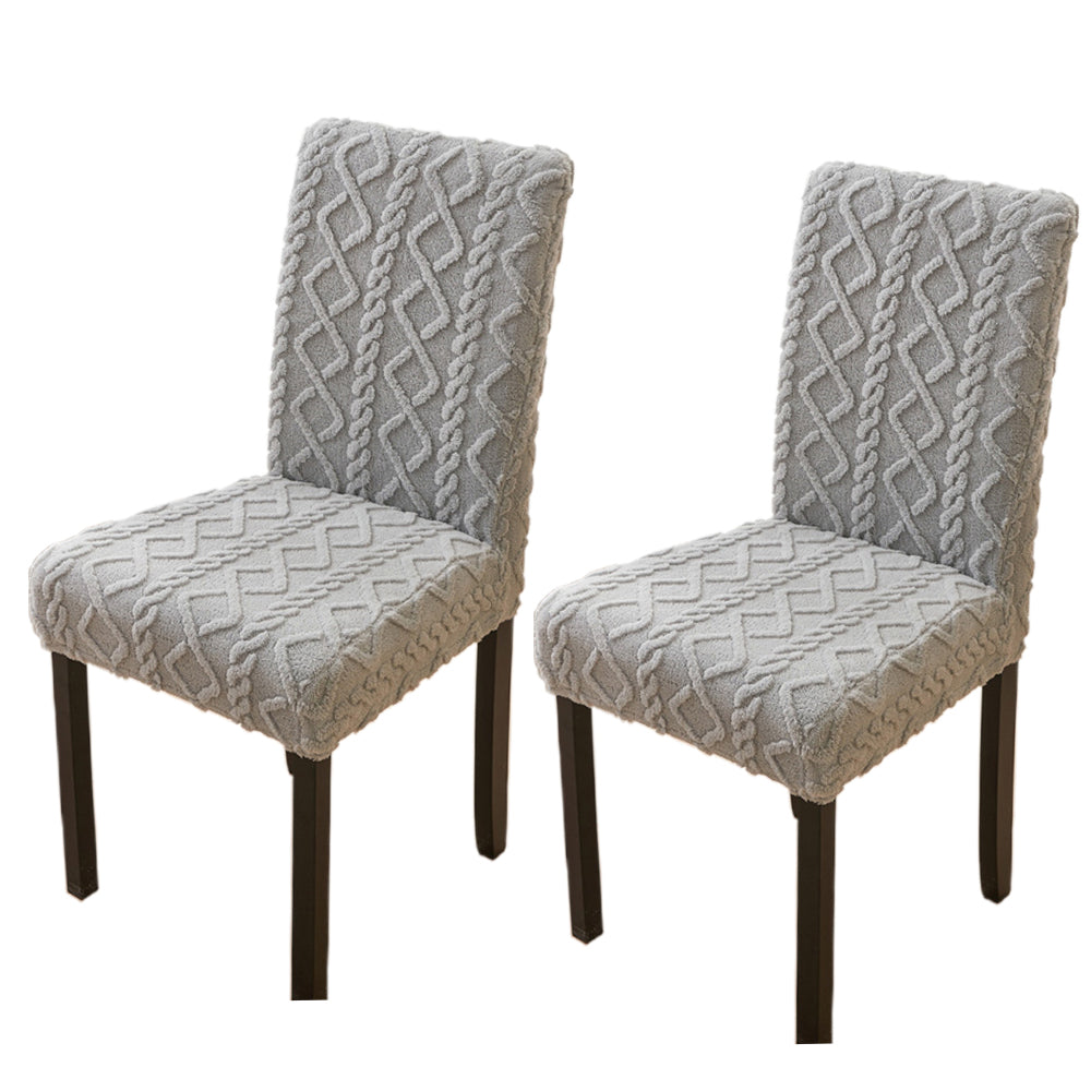 2Pcs Jacquard Chair Cover