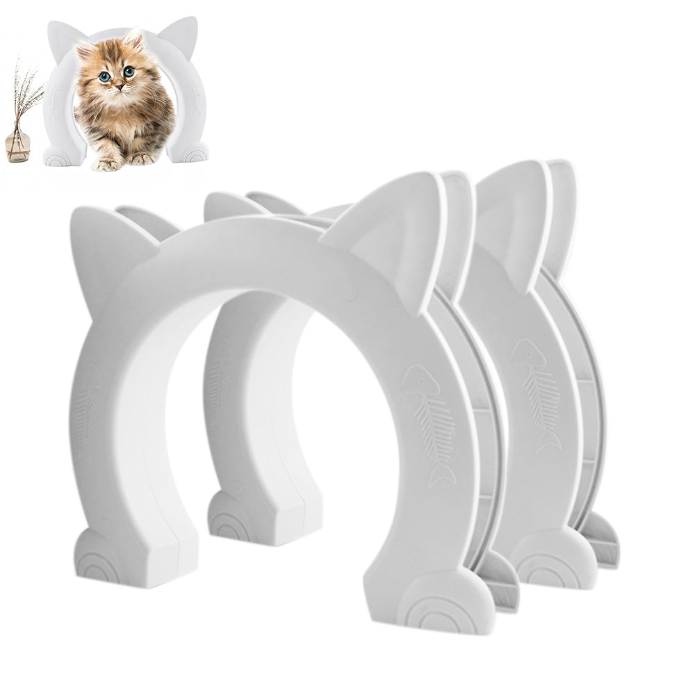 2XWhite Cat Ear Pet Door Frame for Interior Door