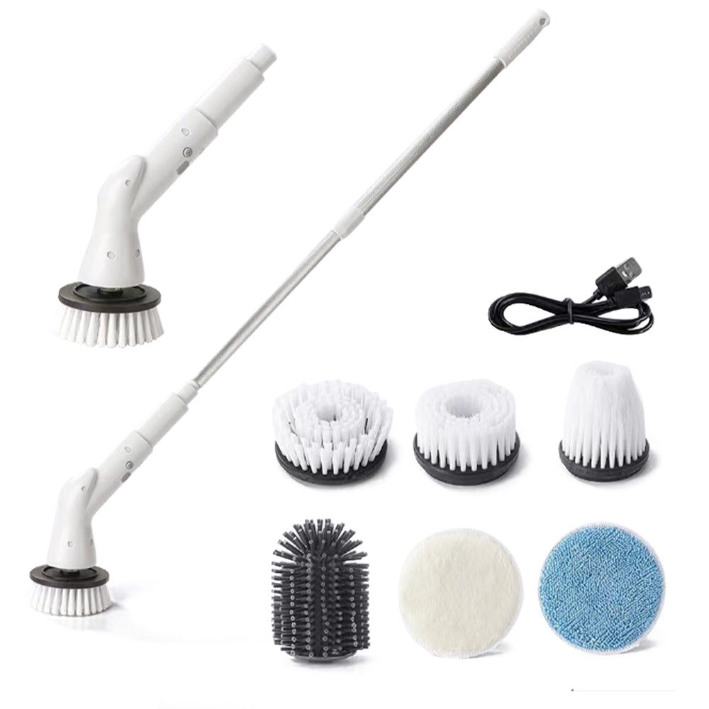 Electric Spin Scrubber Electric Cleaning Brush with 6 Replaceable Brush Heads