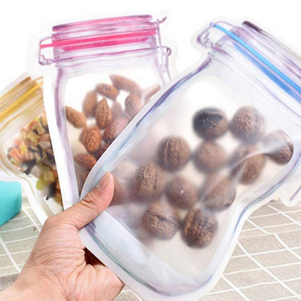 20Pcs Christmas Halloween Candy Snack Bag Reusable Mason Jar Ziplock Bags