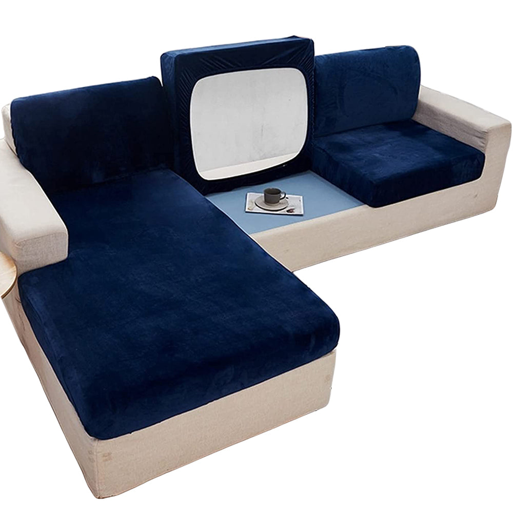 Stretch Velvet Slipcovers-Navy