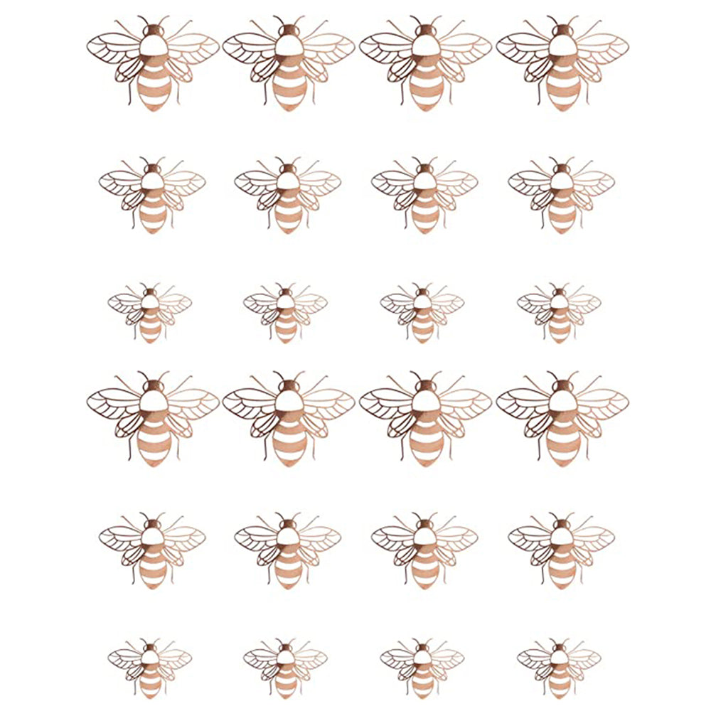 24Pcs Shiny Wall Stickers Hollow Bee Stickers for Home Decoration