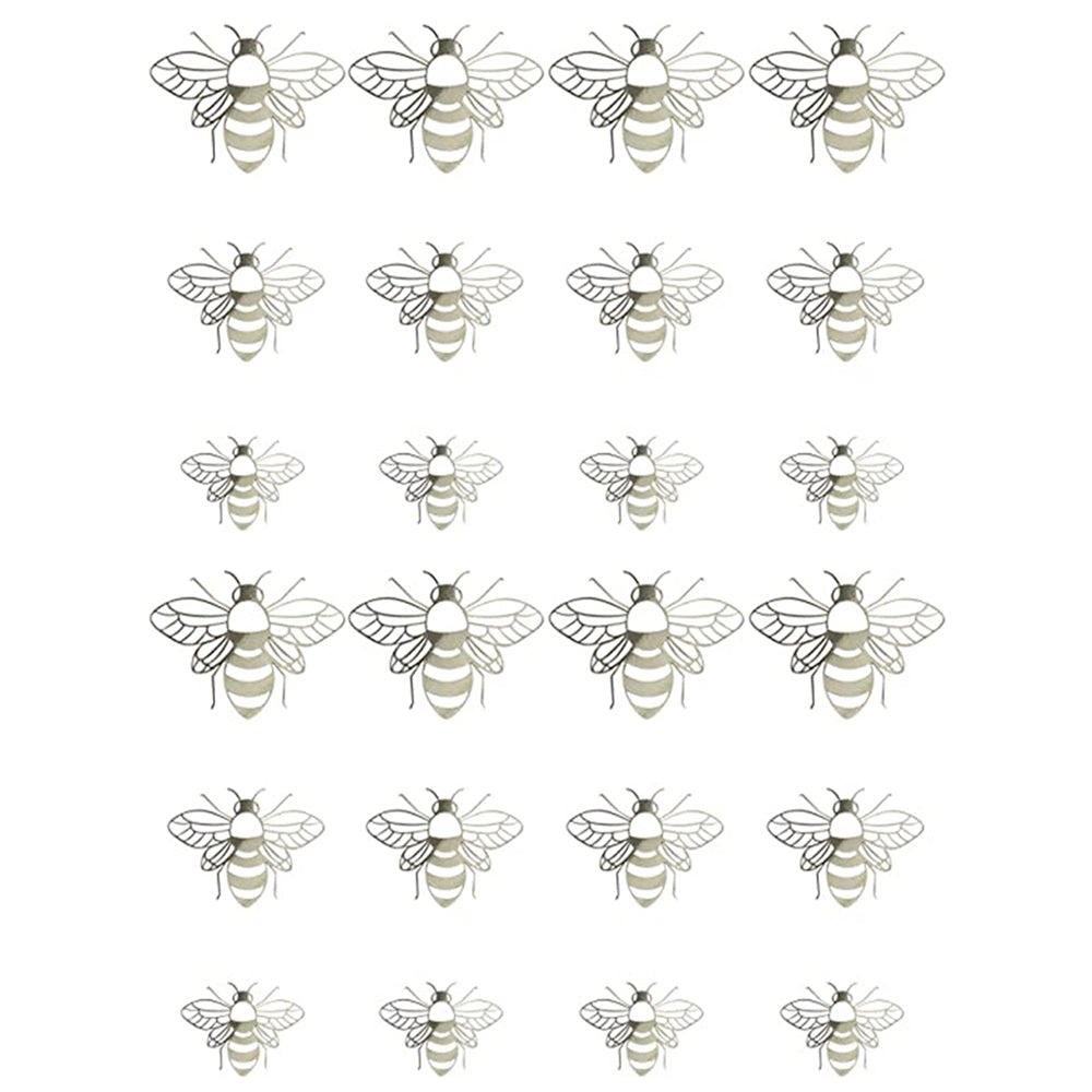 24Pcs Shiny Wall Stickers Hollow Bee Stickers for Home Decoration