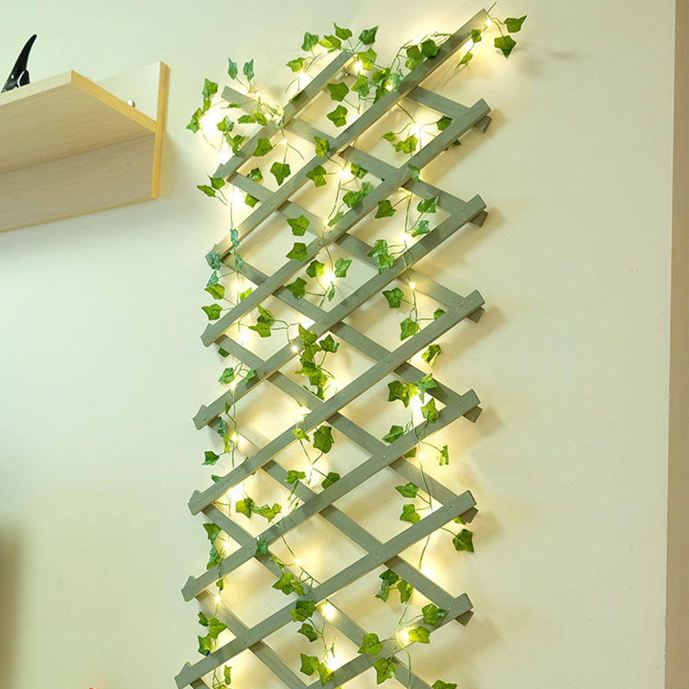 Battery-powered Artificial Ivy Leaf Plant with 5 Meter 50LED Fairy Window Curtain String Lights