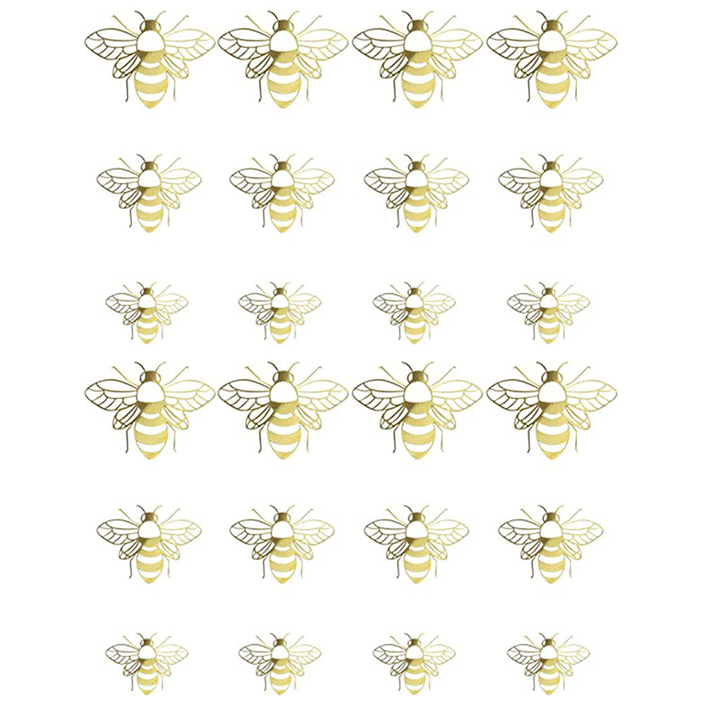 24Pcs Shiny Wall Stickers Hollow Bee Stickers for Home Decoration