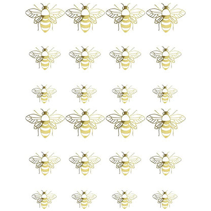 24Pcs Shiny Wall Stickers Hollow Bee Stickers for Home Decoration