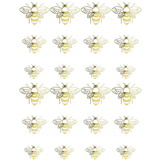 24Pcs Shiny Wall Stickers Hollow Bee Stickers for Home Decoration