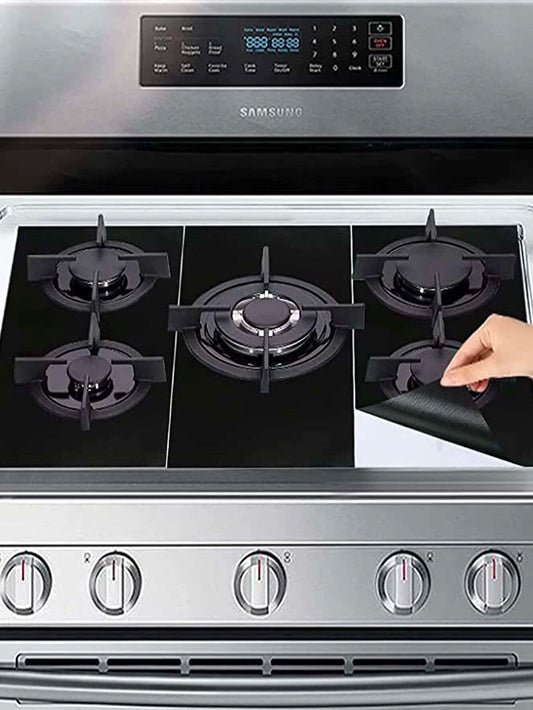 Set of 3Pcs Non-Stick Gas Stove Protector Mat