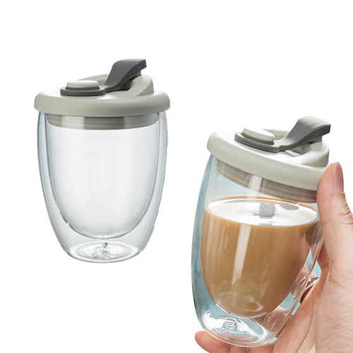 250ml/350ml/450ml Egg Shaped Double Walled Thermal Coffee Mug with Lid