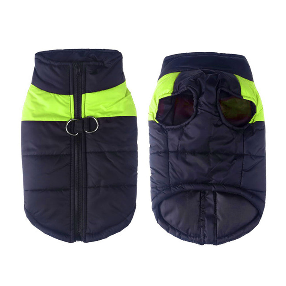 Waterproof Pet Clothing Cold Weather Dog Warm Vest Jacket Vest Coat-Green