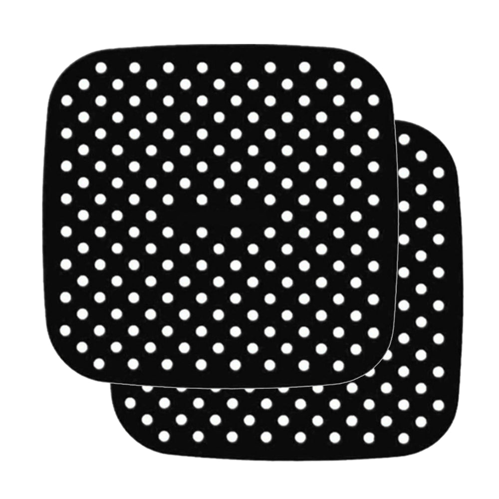 2-Pack 7.5/8.5 Inch Square Non-Stick Air Fryer Mat for Frying