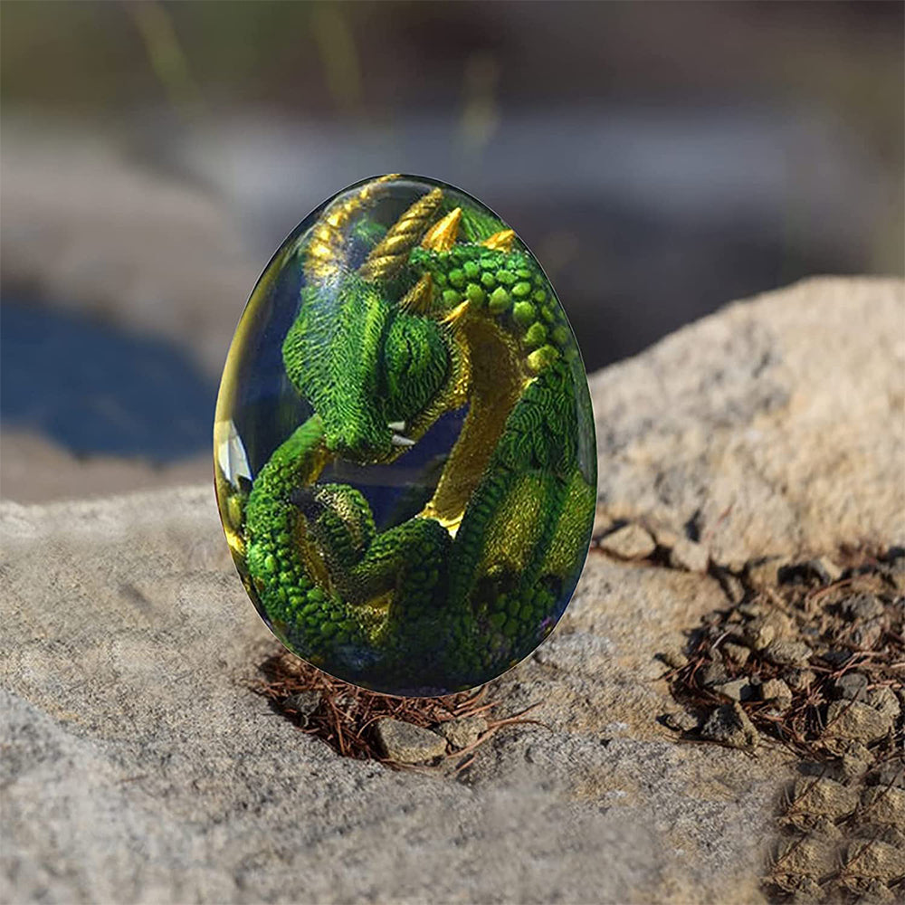 Resin Transparent Lava Dragon Egg Sculpture Decor