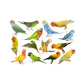 Parrot Wall Decals Green Leaf Birds Watercolor Stickers