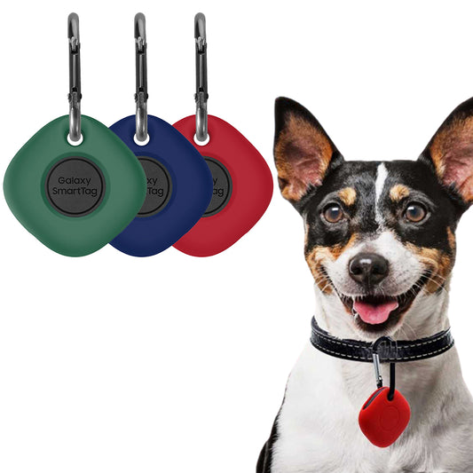 3-Pack for Samsung Galaxy SmartTag Locator Cover with Carabiner-Green Blue Red