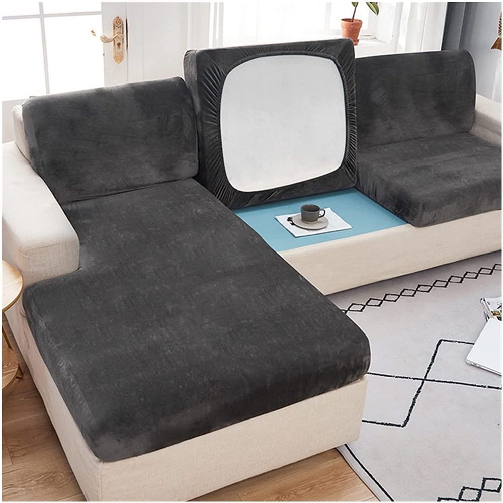 Stretch Velvet Slipcovers-Black