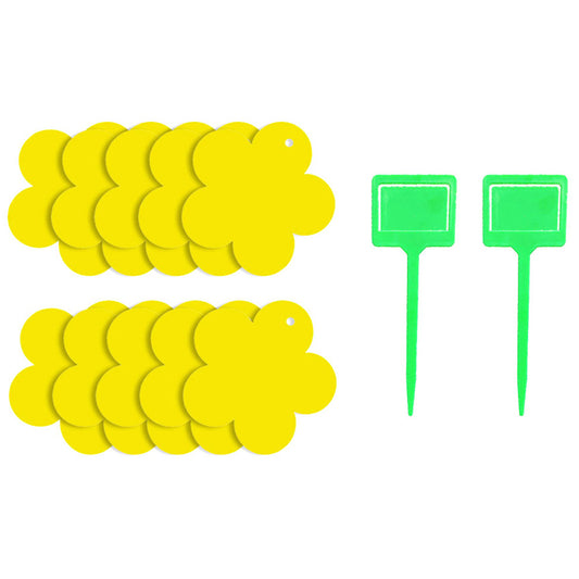 10Pcs Flower Sticky Trap Insect Killer &2pcs Holder-Flower