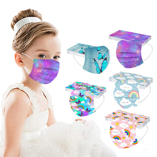 50Pcs Starry Sky Cartoon Kids Disposable Face Masks