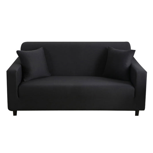 Solid Color Sofa Cover Soft Stretch Sofa Cover-Black