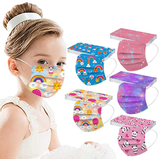 50Pcs Starry Sky Cartoon Kids Disposable Face Masks