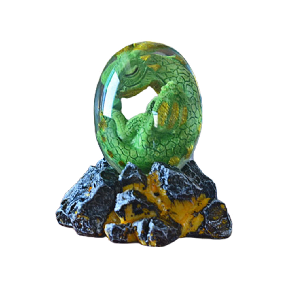 Resin Transparent Lava Dragon Egg Sculpture Decor