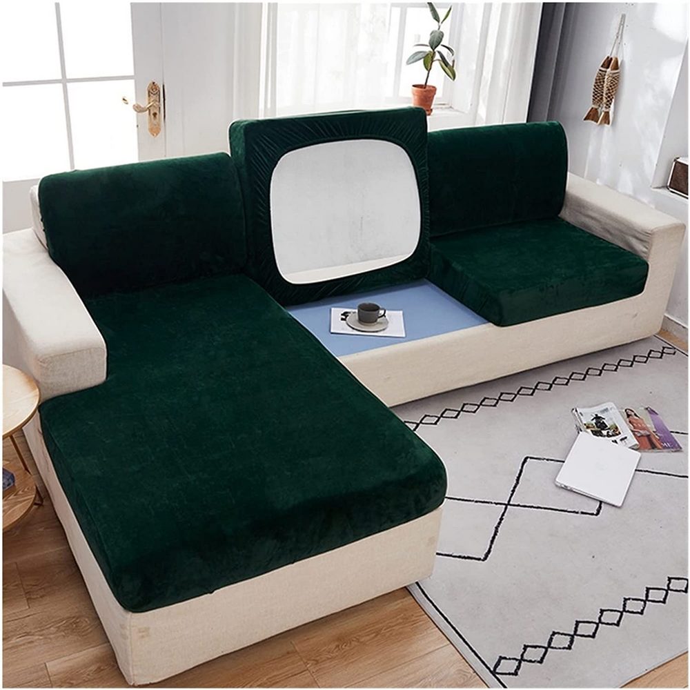 Stretch Velvet Slipcovers-Green