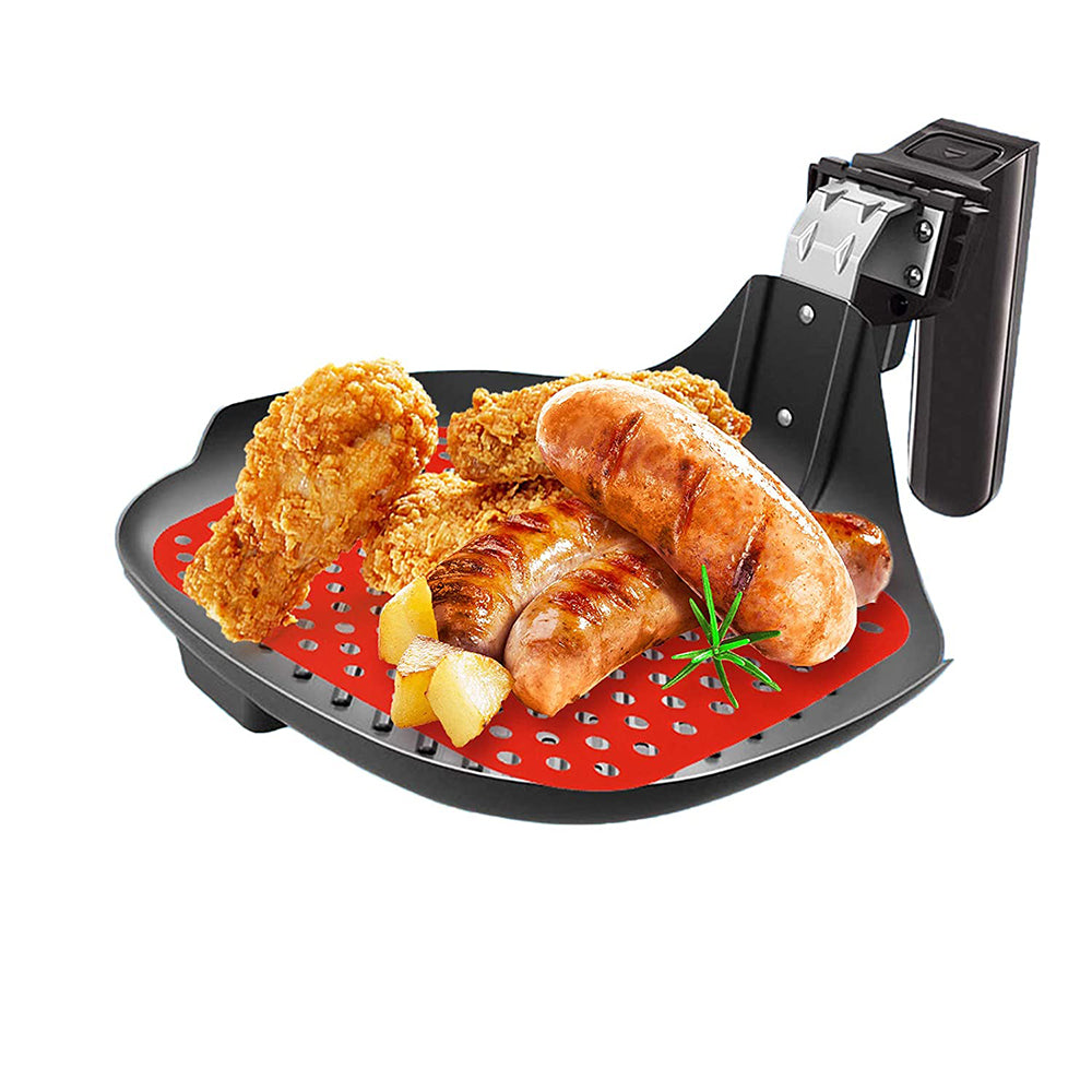 2-Pack 7.5/8.5 Inch Square Non-Stick Air Fryer Mat for Frying