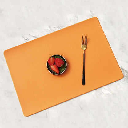 PU Leather Oil-proof Table Mat Heat Insulation Placemat Dining Plate Pad