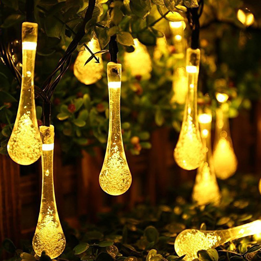 50LEDs Solar Water Drop String Light