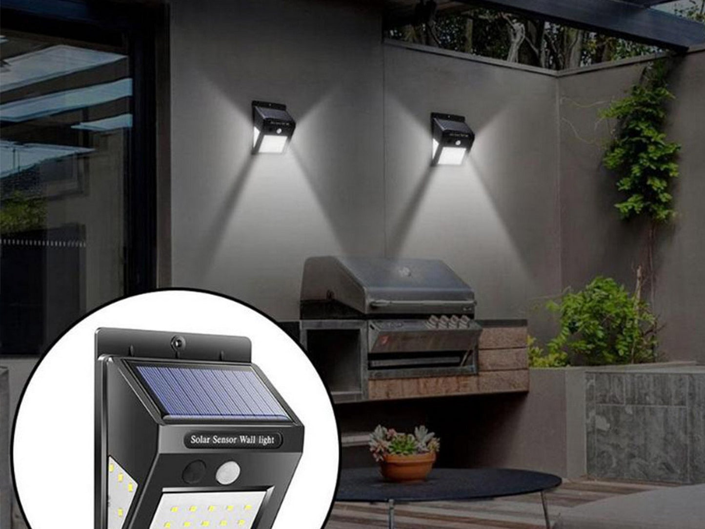 2-pack 30 LEDS Solar Outdoor Lights Waterproof Motion Sensor Outdoor Lights