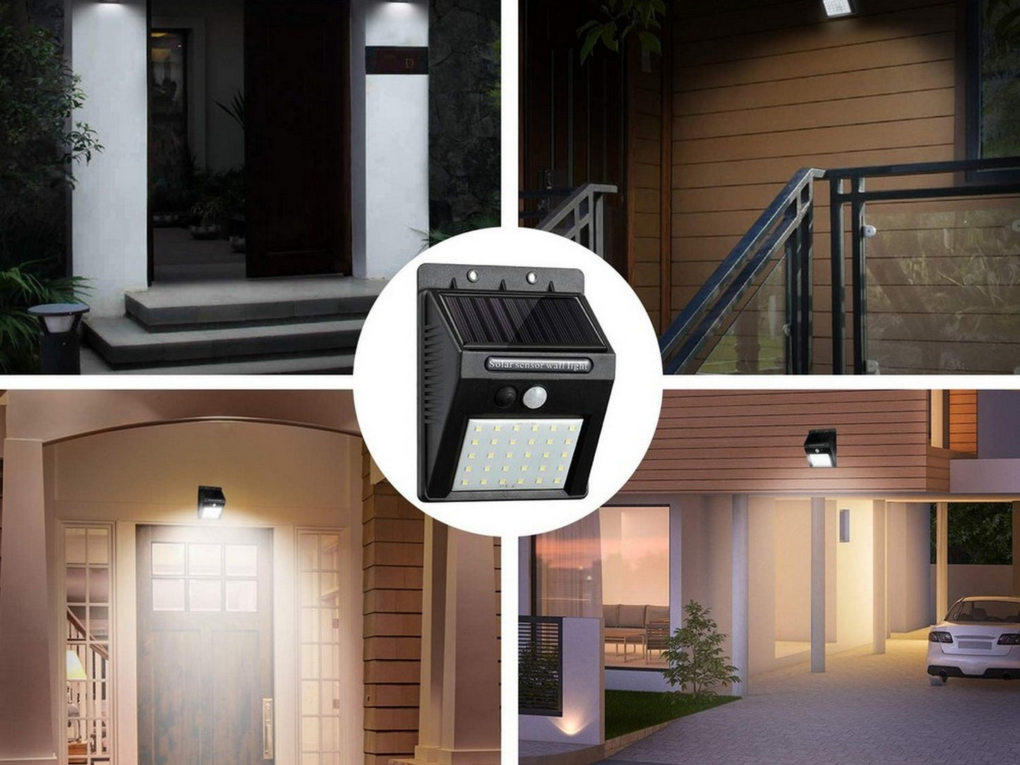 2-pack 30 LEDS Solar Outdoor Lights Waterproof Motion Sensor Outdoor Lights