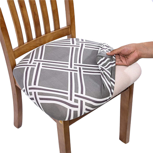 Stretch Printed Chair Covers Chair Protector Cover Seat Slipcover-Gray