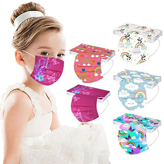 50Pcs Starry Sky Cartoon Kids Disposable Face Masks