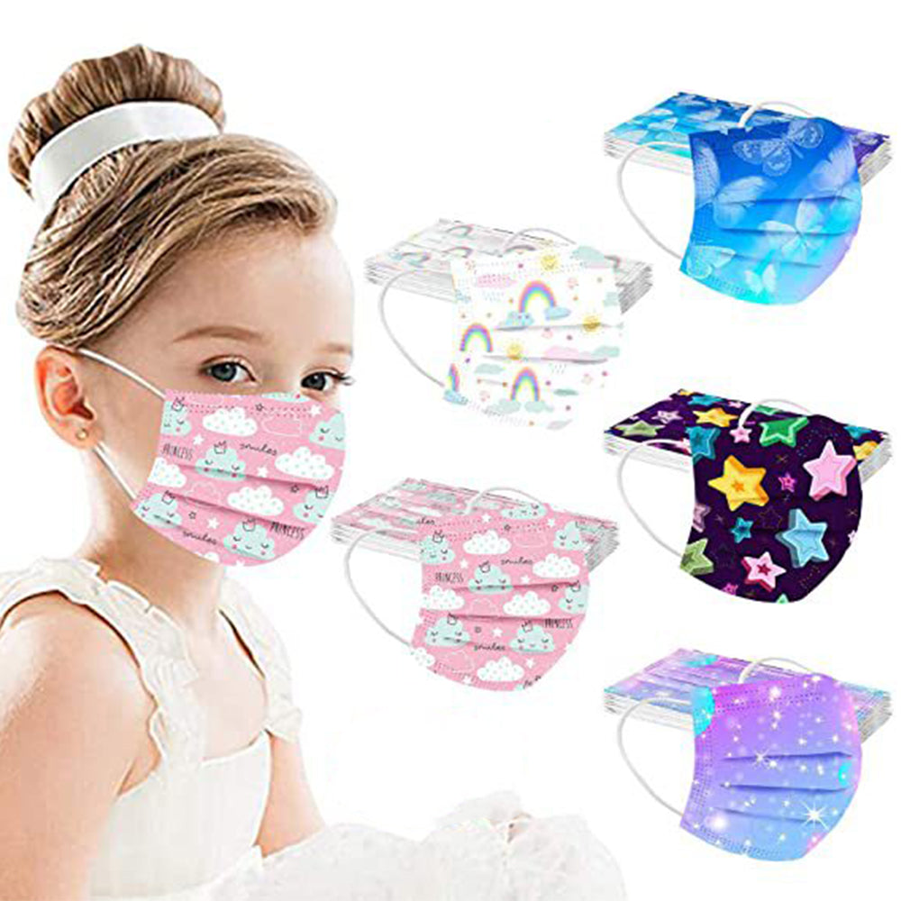 50Pcs Starry Sky Cartoon Kids Disposable Face Masks