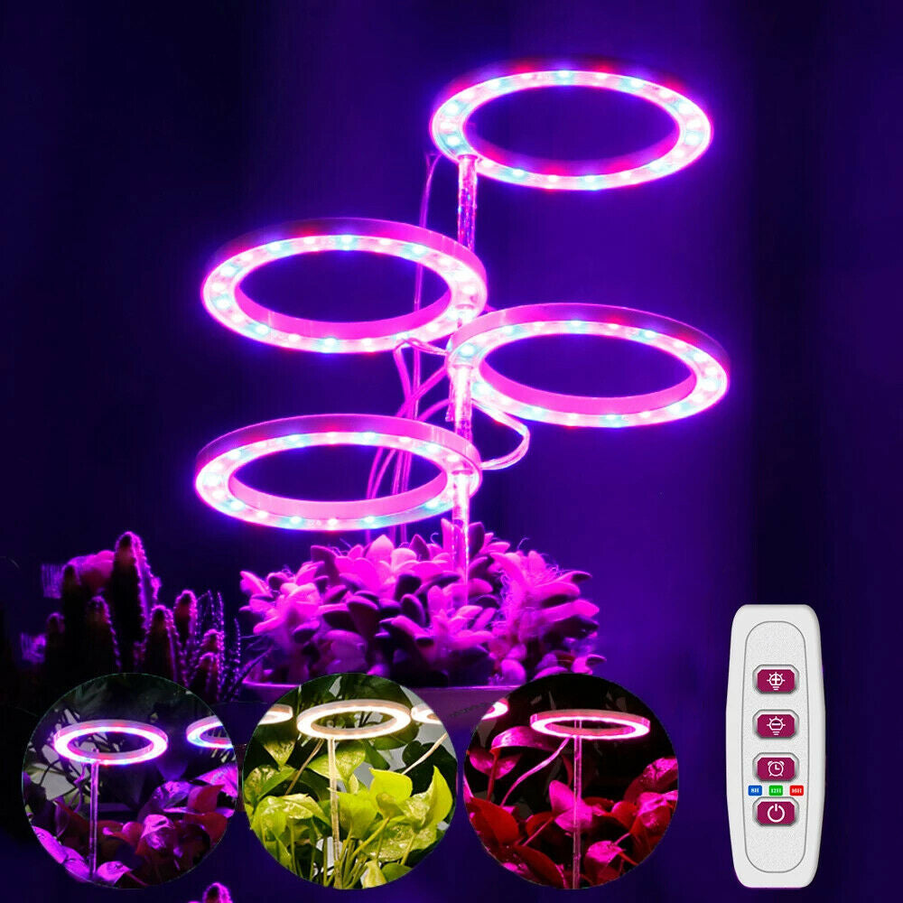 USB Powered Full Spectrum LED Plant Light for Indoor Plants(Pink/Four Heads)