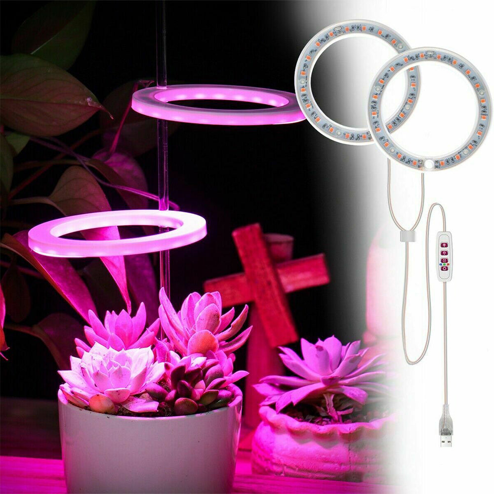 USB Powered Full Spectrum LED Plant Light for Indoor Plants(Pink/Double Heads)