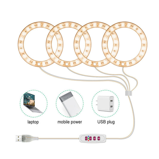 USB Powered Full Spectrum LED Plant Light for Indoor Plants(Yellow/Four Heads)
