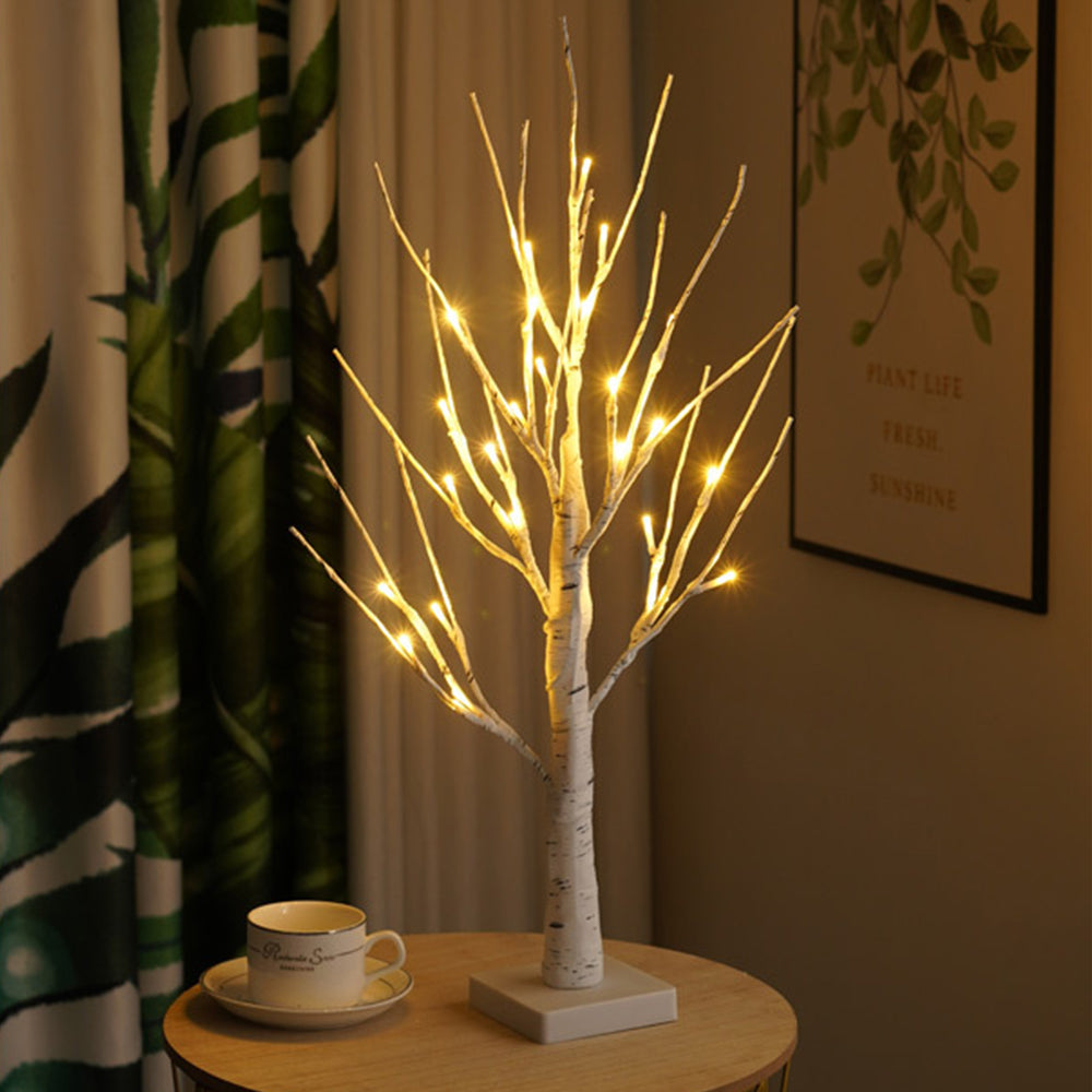 24LED Lighted Birch Tree Light Warm White LED Artificial Branch Tree Lamp