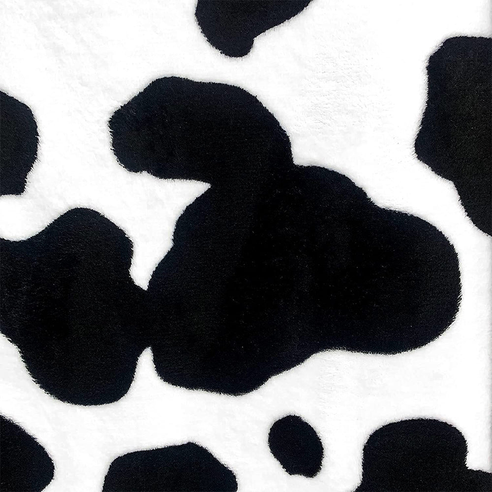 Cow Print Blanket Bed Cow Throws Blanket Lightweight Fleece Blanket-Black