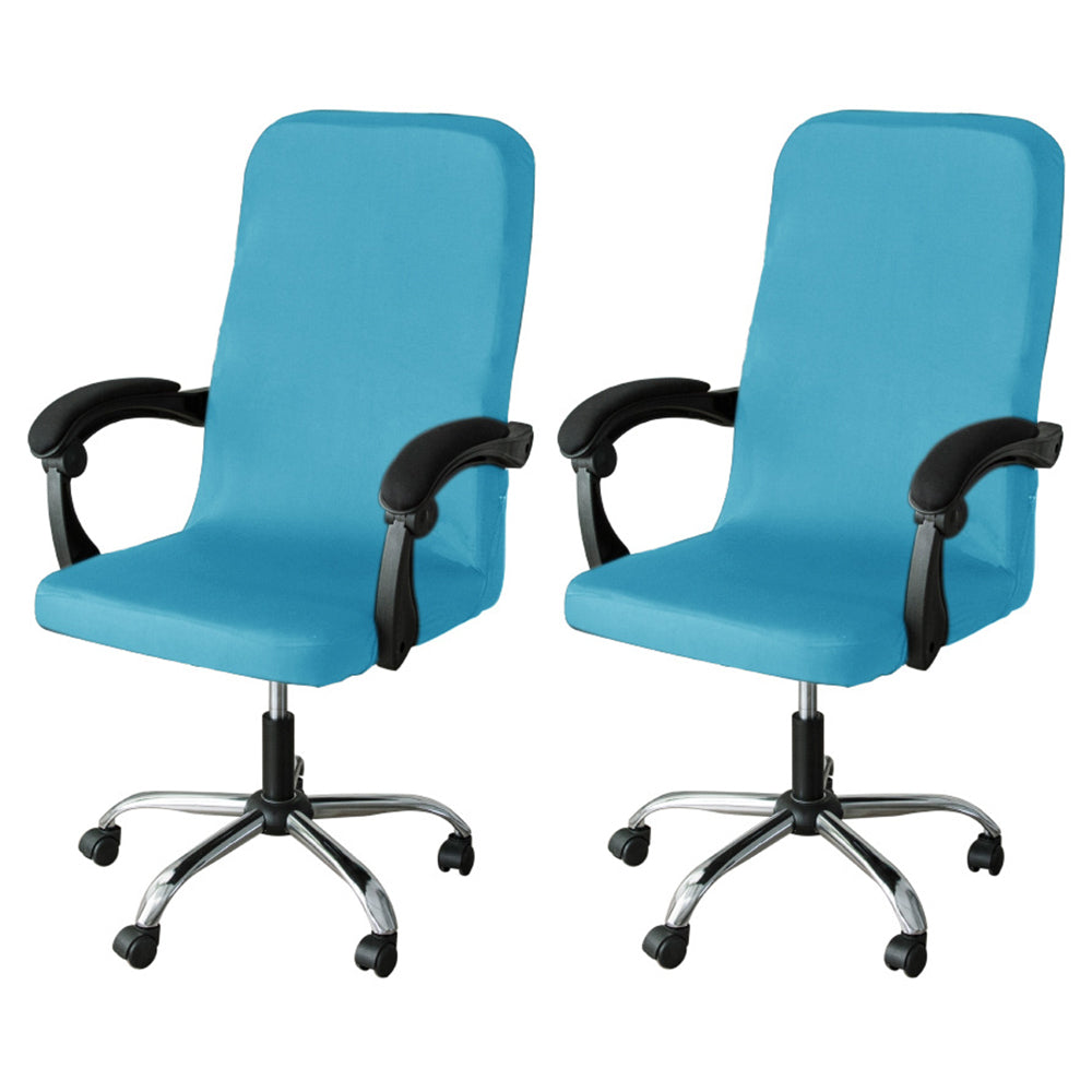 2Pcs Office Chair Cover Water Resistant Computer Chair Slipcovers-Blue