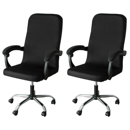 2Pcs Office Chair Cover Water Resistant Computer Chair Slipcovers-Black