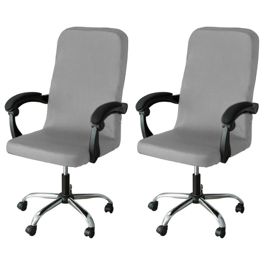 2Pcs Office Chair Cover Water Resistant Computer Chair Slipcovers-Light Grey